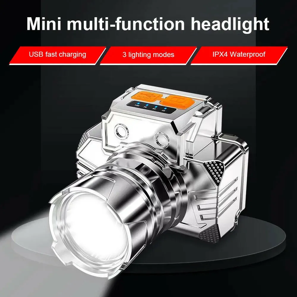 1800LM Camping LED Headlamp IPX4 Waterproof Head-mounted Flashlight 3Lighting Modes for Outdoor Hiking Fishing Adventure Running