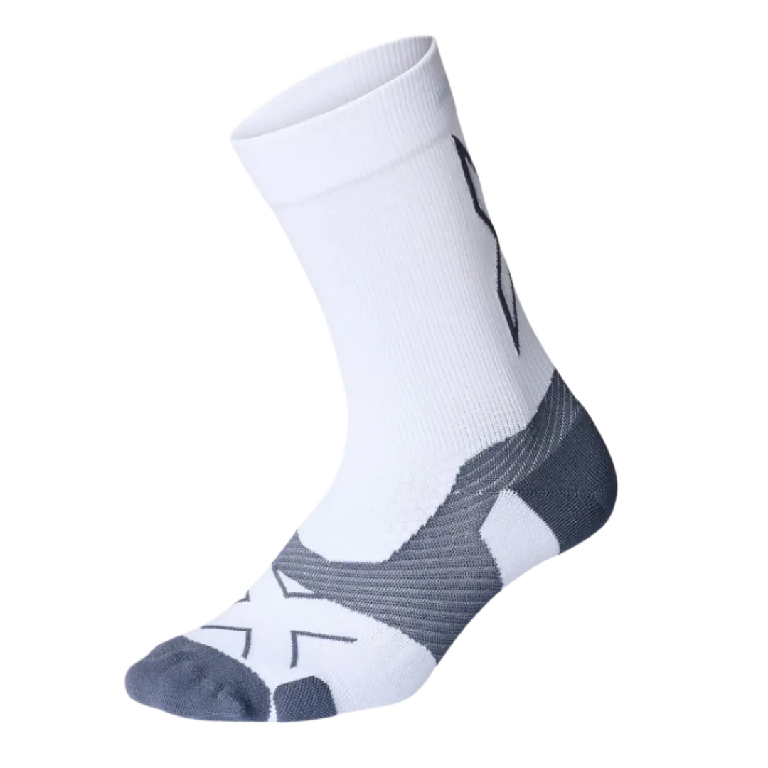 2XU - Vectr Light Cushion Crew Socks - White/Grey