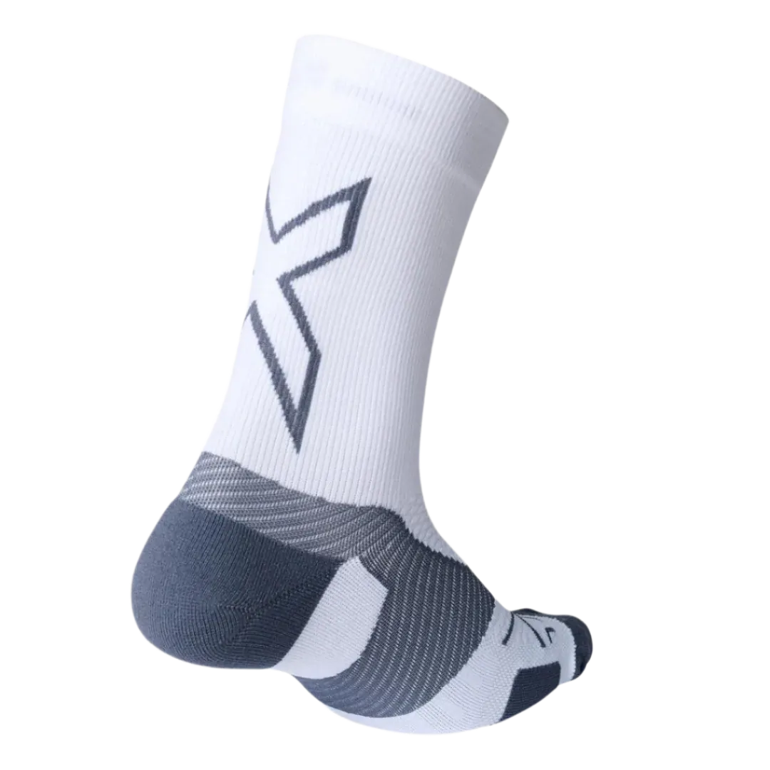 2XU - Vectr Light Cushion Crew Socks - White/Grey