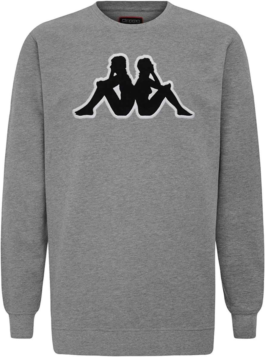 4 x Mens Kappa Tarvit Logo Sweatshirt 902 Jumper Pullover Grey/Black