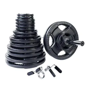 400lb. Rubber Grip Olympic Weight Set with 7ft. Olympic bar and collars