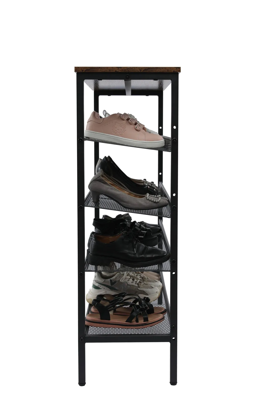 5-Tier Adjustable Shoe Rack, Durable, Open Storage Stand - YES4HOMES