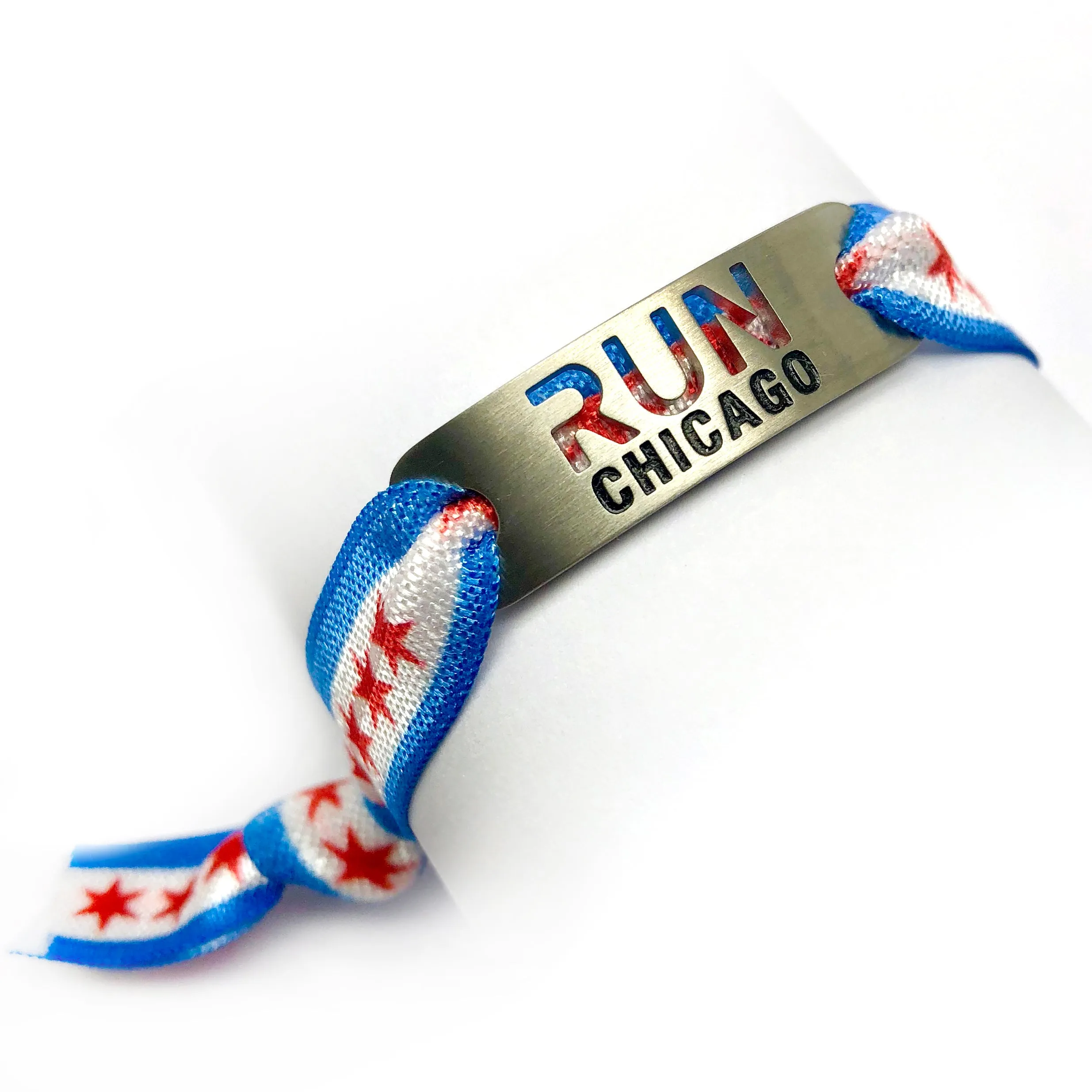 5K CHICAGO Flag Tie Stretchy Running Bracelet