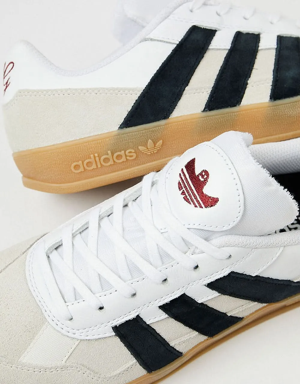 adidas Aloha Super Skate Shoes - White/Core Black/Gum