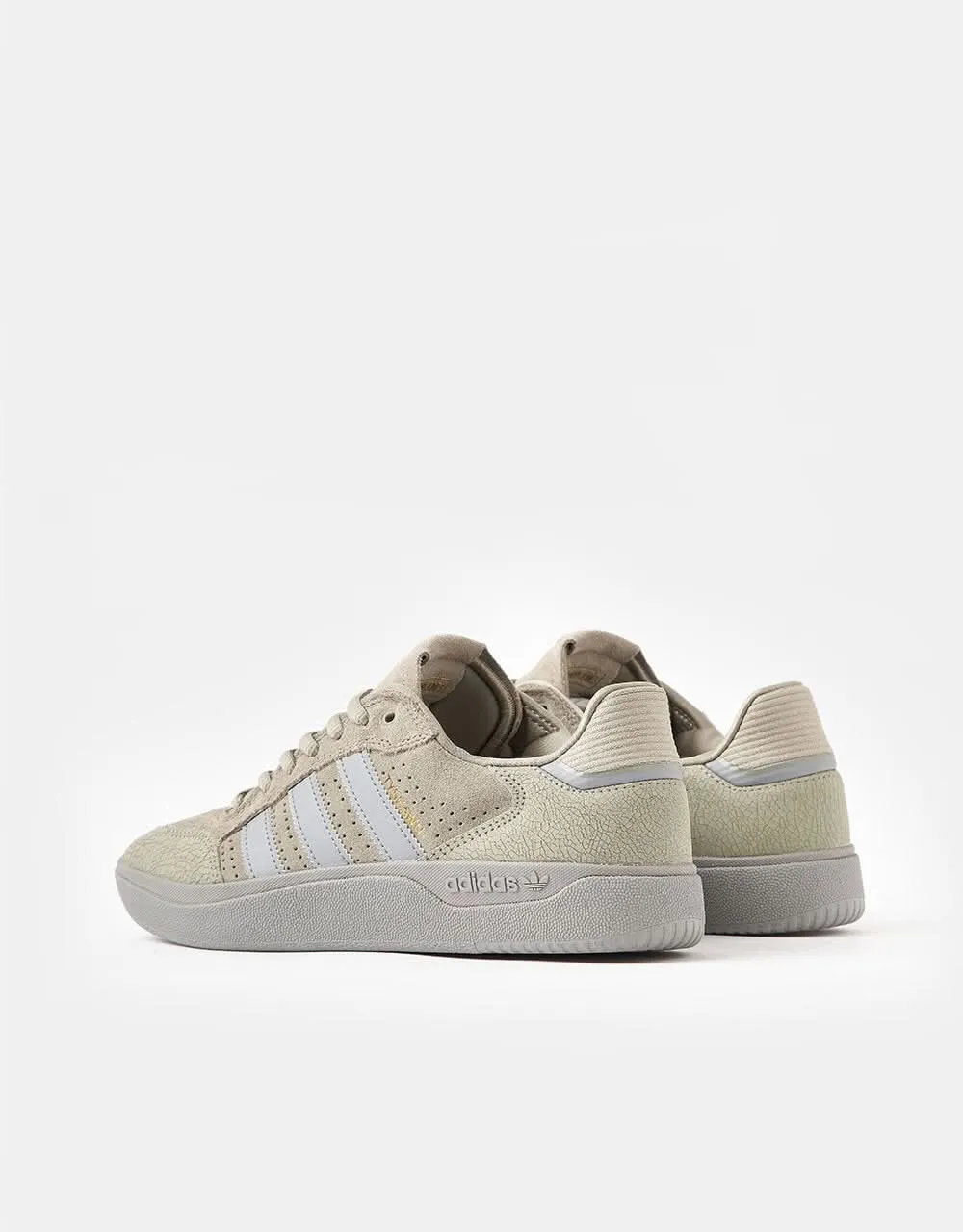 adidas Tyshawn Low Skate Shoes - Silver Pebble/Grey/Gold Metallic