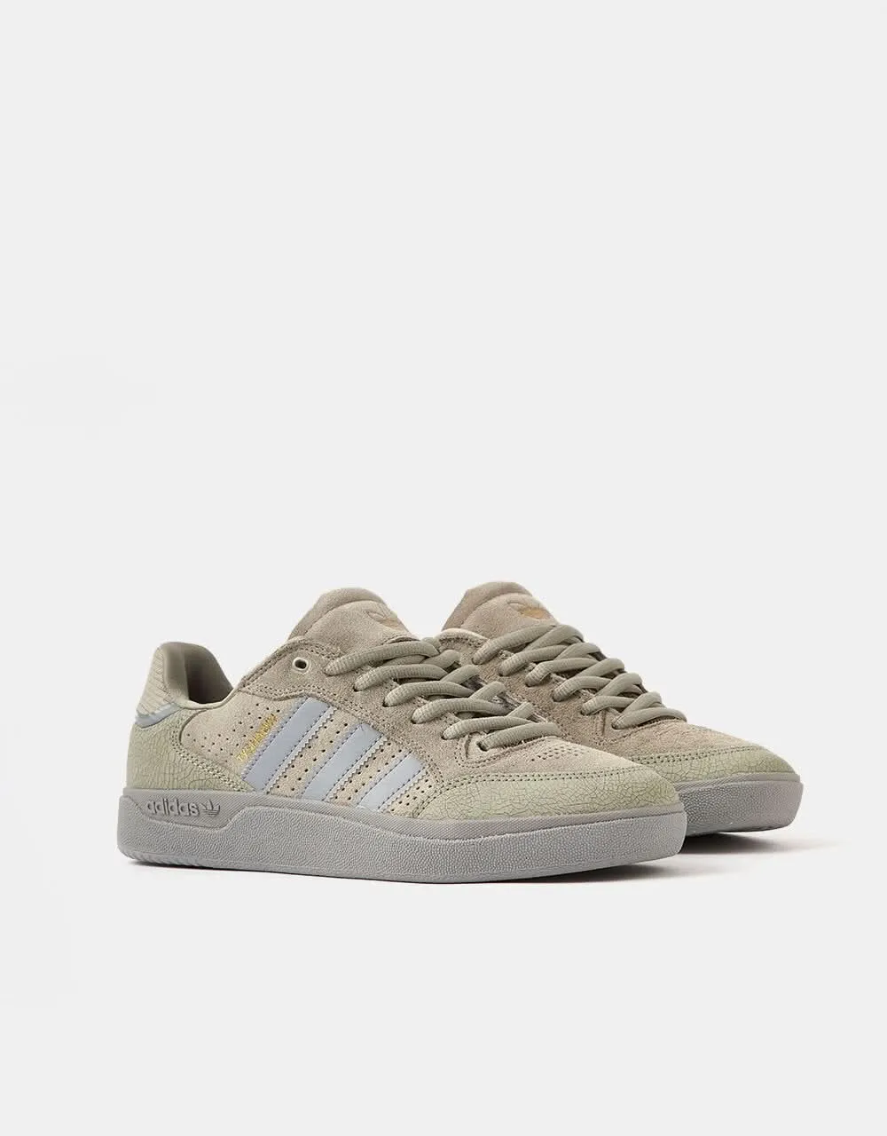 adidas Tyshawn Low Skate Shoes - Silver Pebble/Grey/Gold Metallic