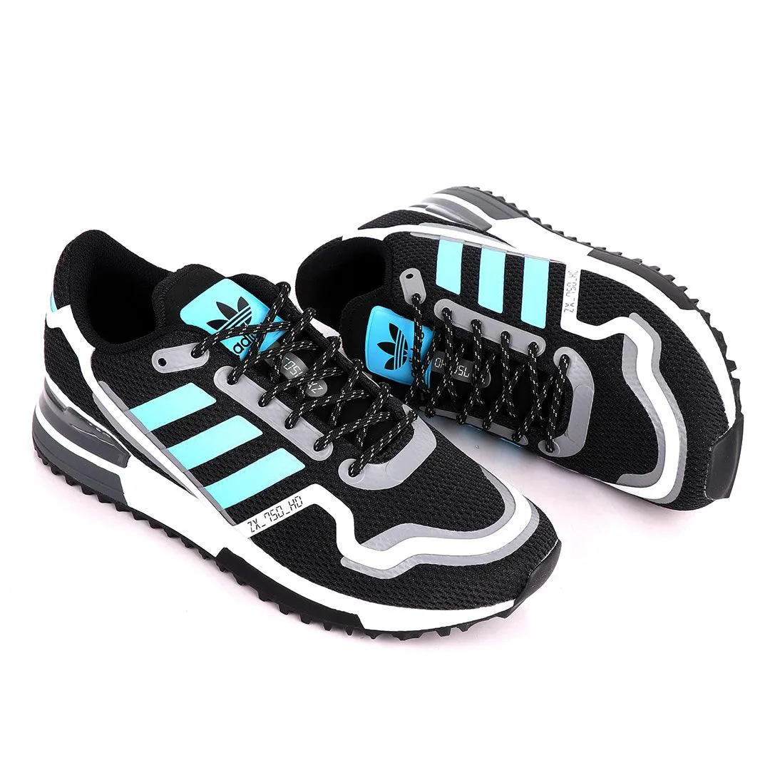 Adidas ZX 750 HD Black And Sky Blue Sneakers