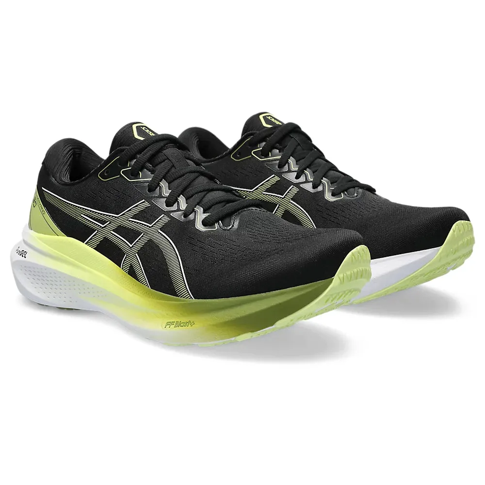 ASICS GEL KAYANO 30 (F) - (BLACK/ GLOW YELLOW) RUNNING SHOES