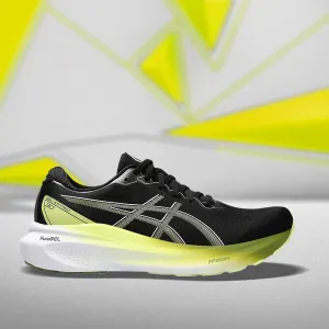 ASICS GEL KAYANO 30 (F) - (BLACK/ GLOW YELLOW) RUNNING SHOES