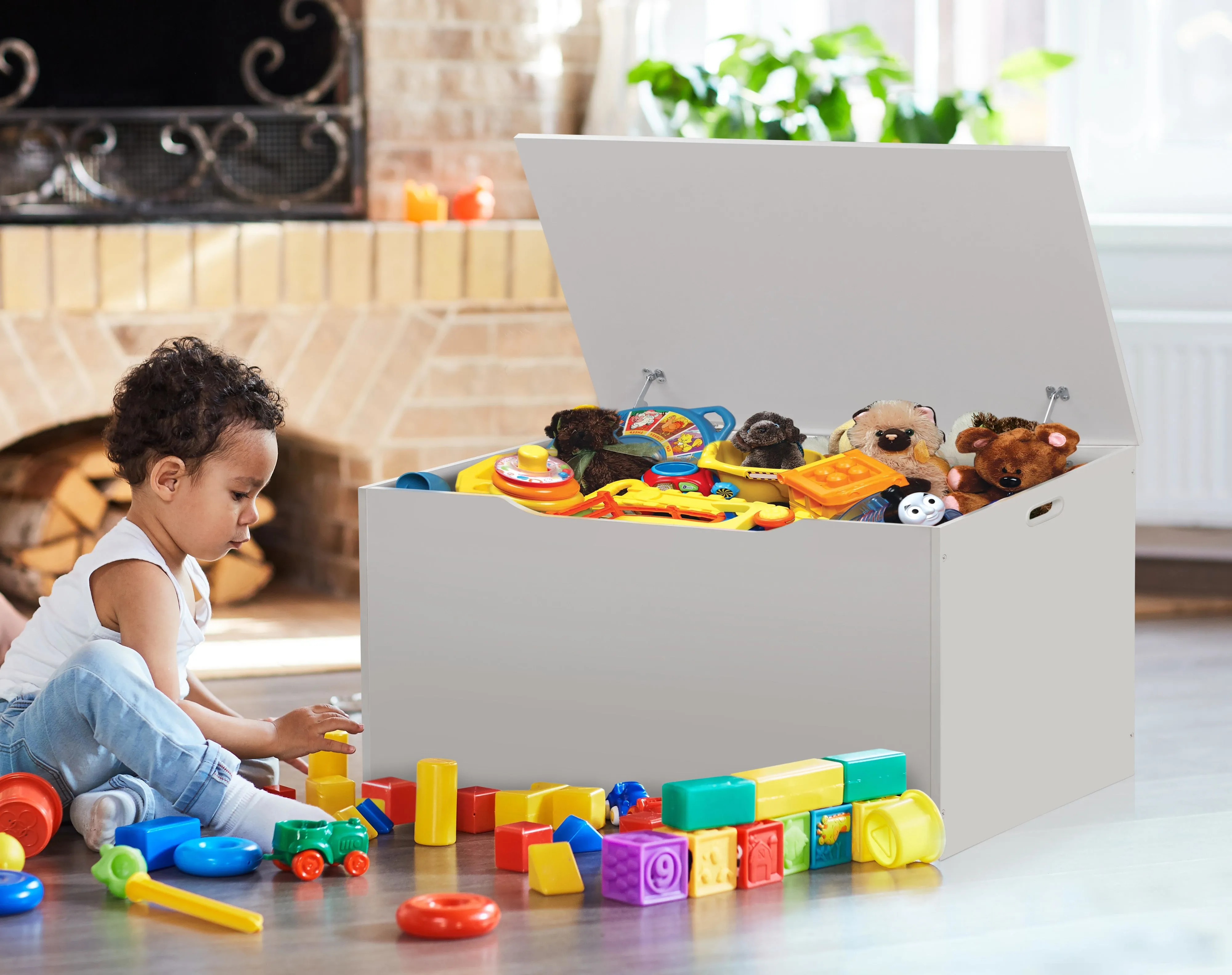 Badger Basket Flat Bench Top Toy and Storage Box