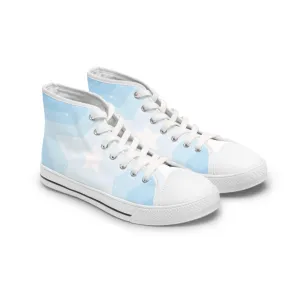 Blue Abstract Star Colorful Pattern Women's High Top Sneakers