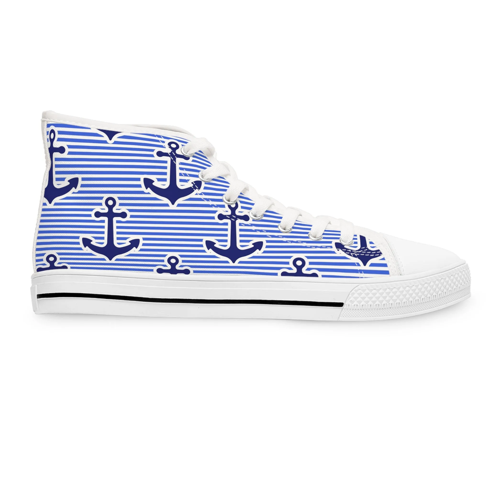 Blue Anchors Women's High Top Sneakers