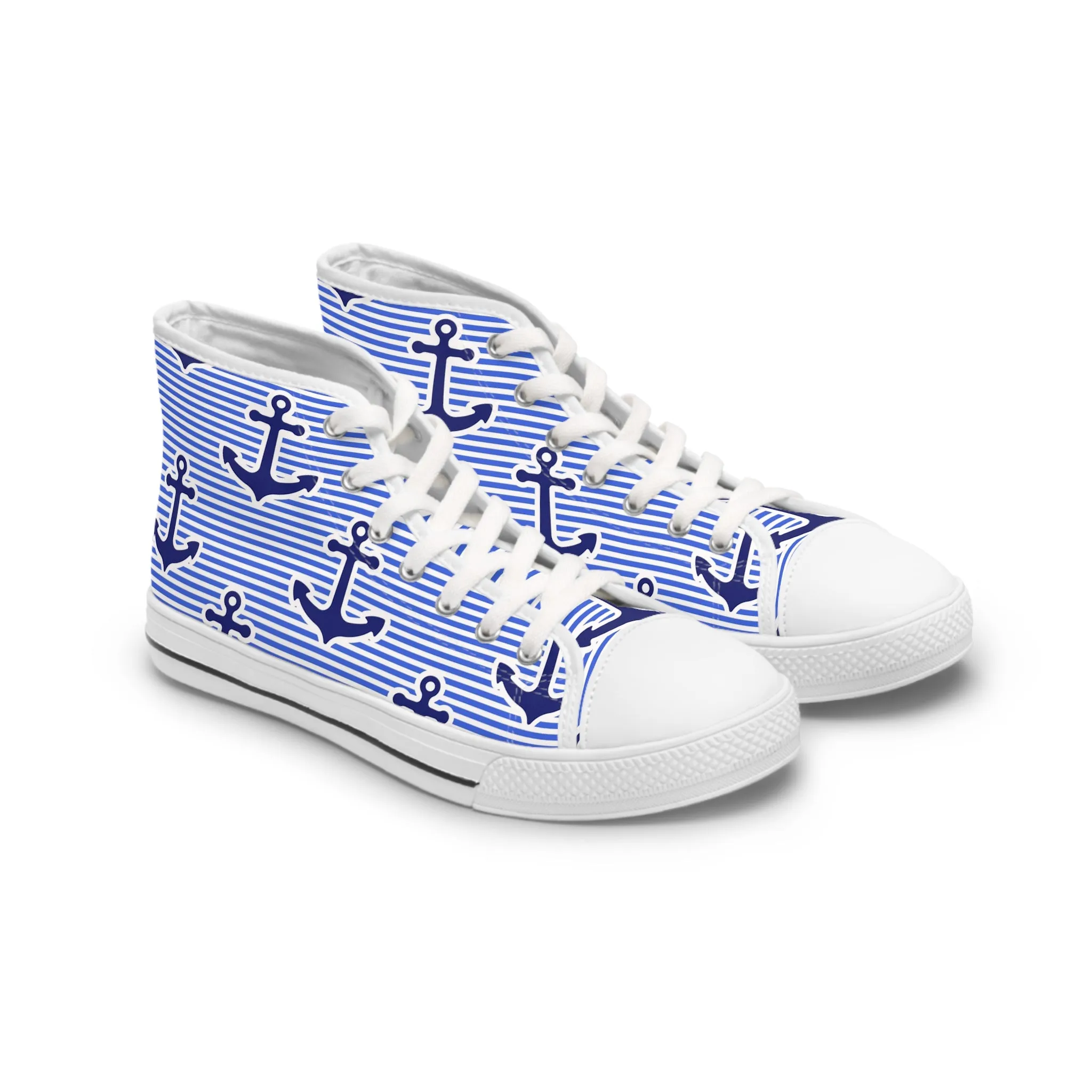 Blue Anchors Women's High Top Sneakers