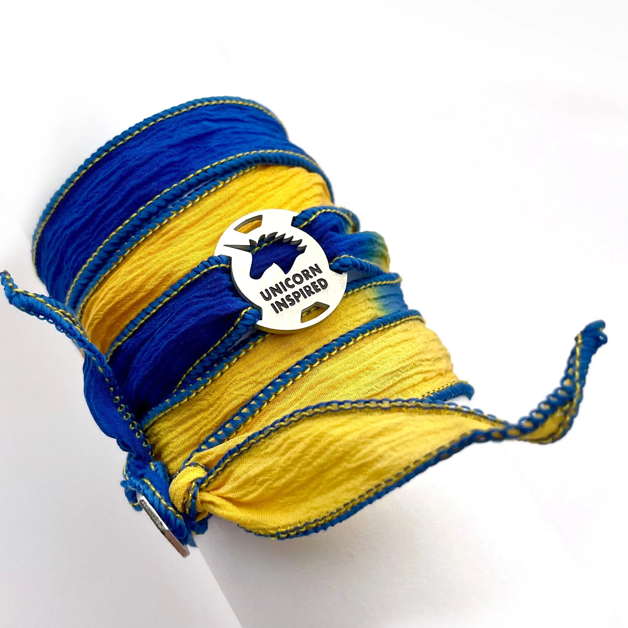 Boston - Unicorn Inspired Blended Button Silk Wrap Bracelet