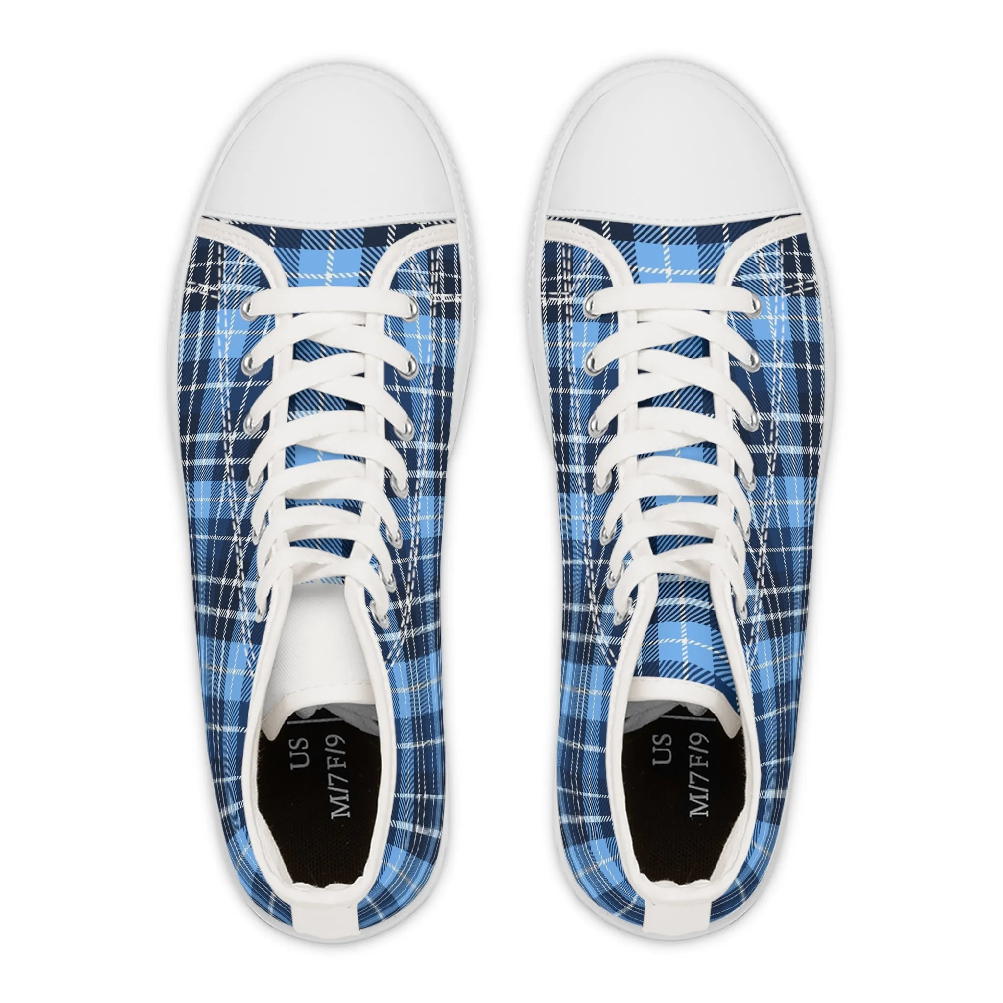 British Plaid Pattern Women's High Top Sneakers