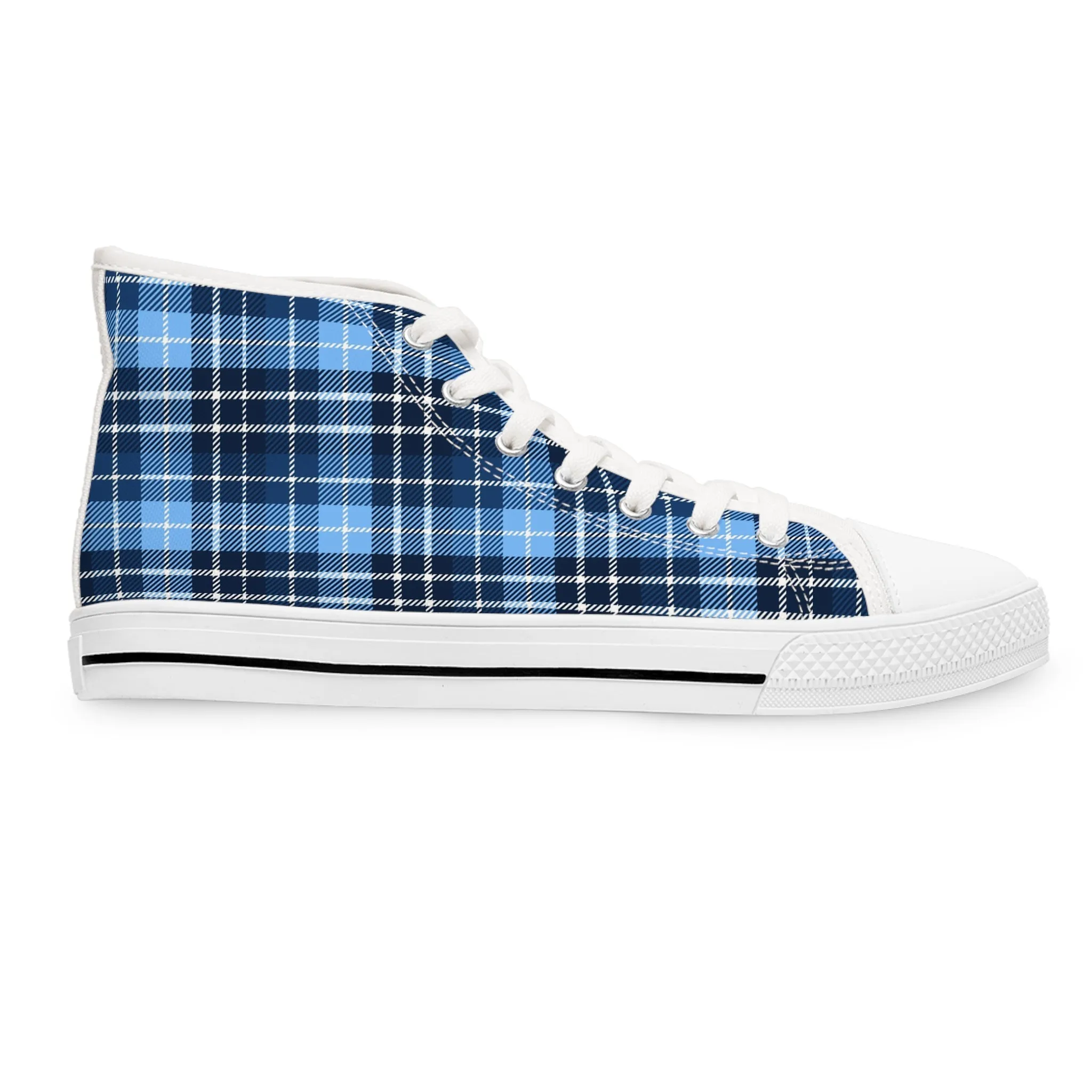 British Plaid Pattern Women's High Top Sneakers