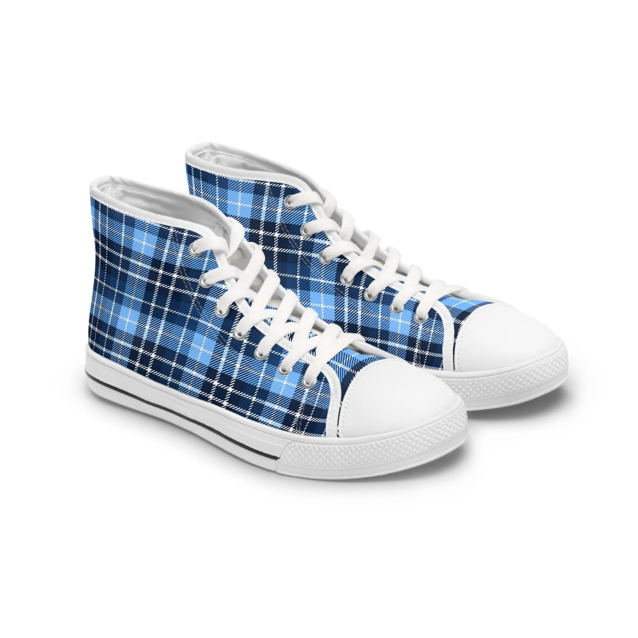 British Plaid Pattern Women's High Top Sneakers