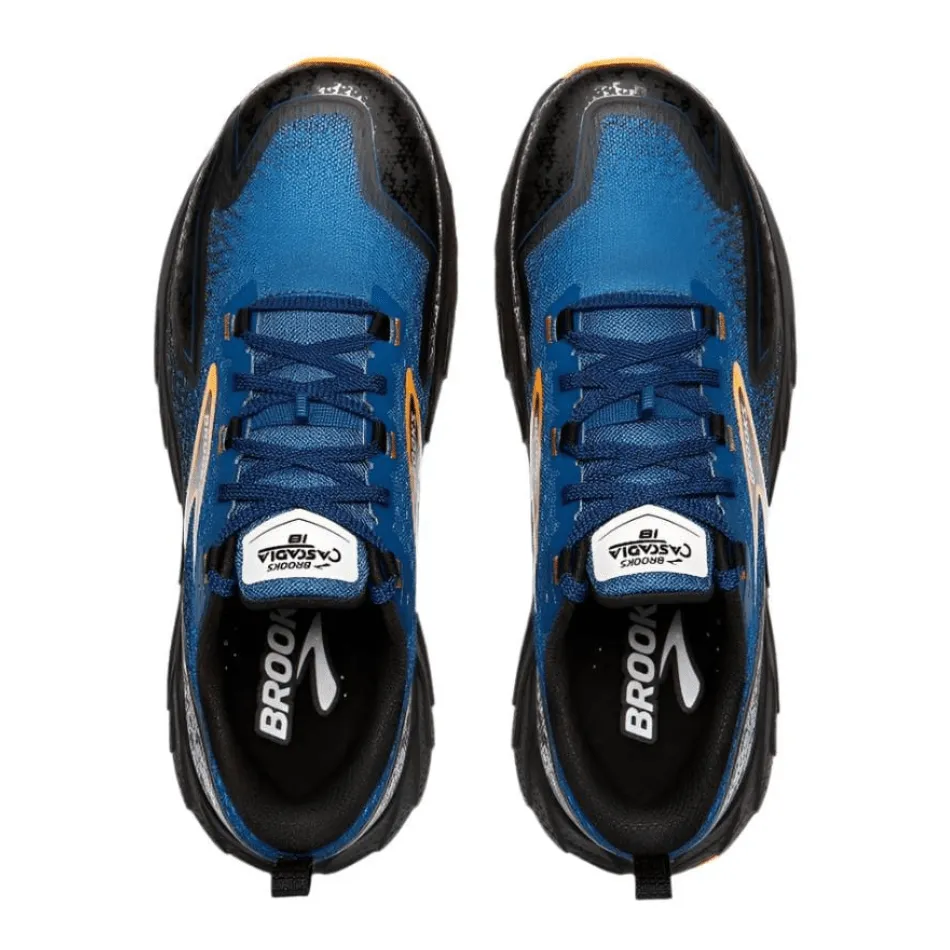 Brooks Cascadia 18 Men's Trail Running Shoes in Blue Sapphire/Black/Orange AW24