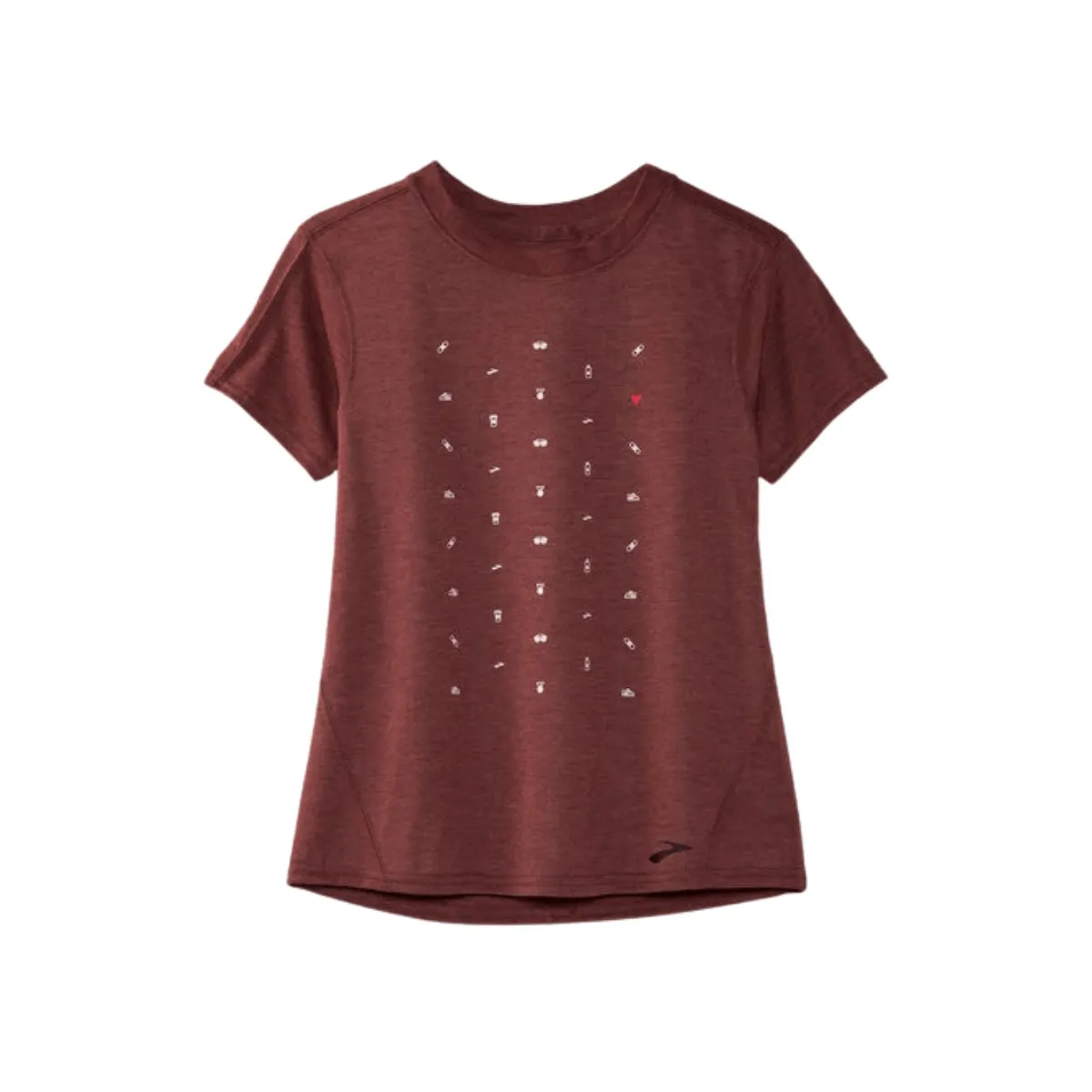 Brooks Distance Graphic T-Shirt Short Sleeve Brown Woman