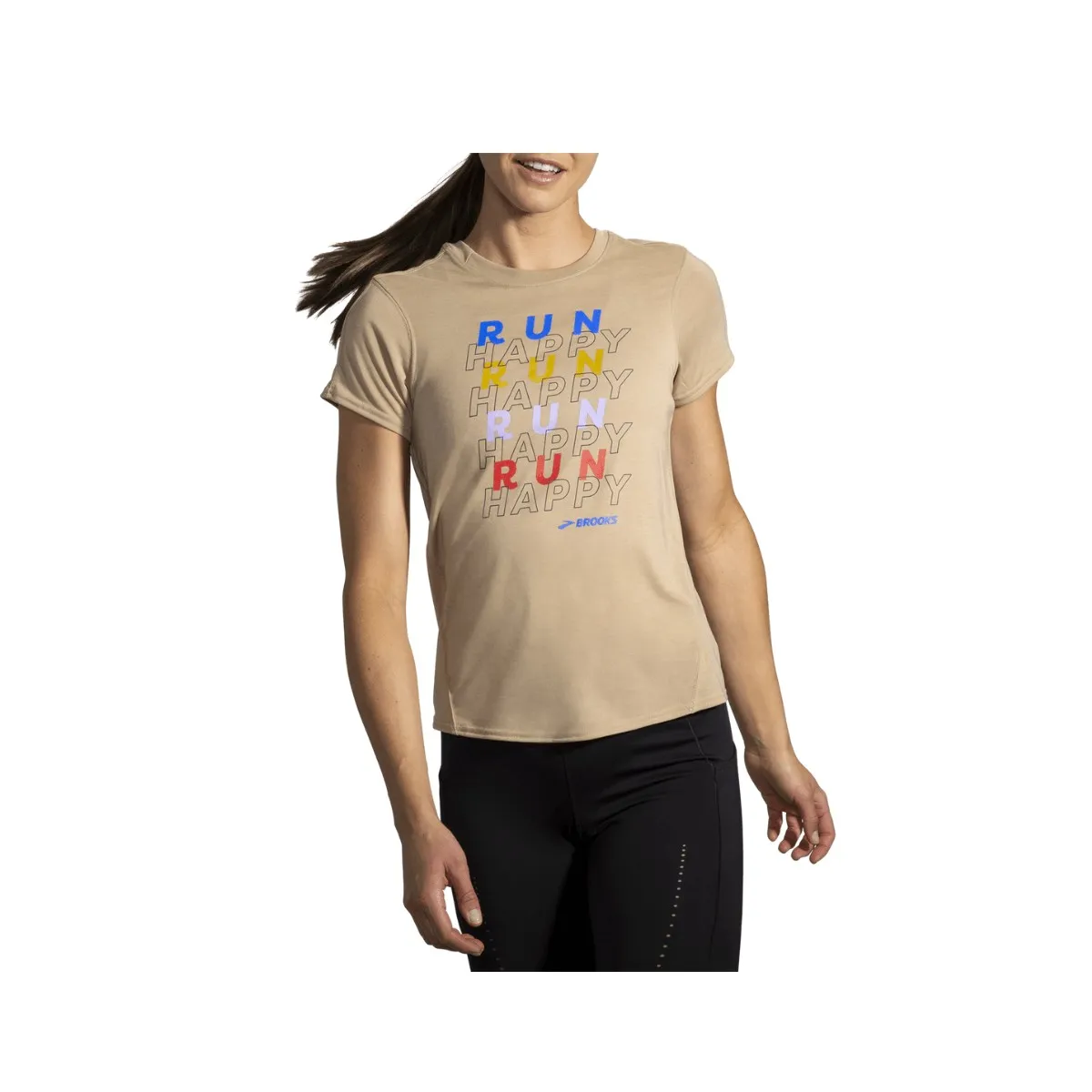 Brooks Distance Graphic T-Shirt Short Sleeve light brown