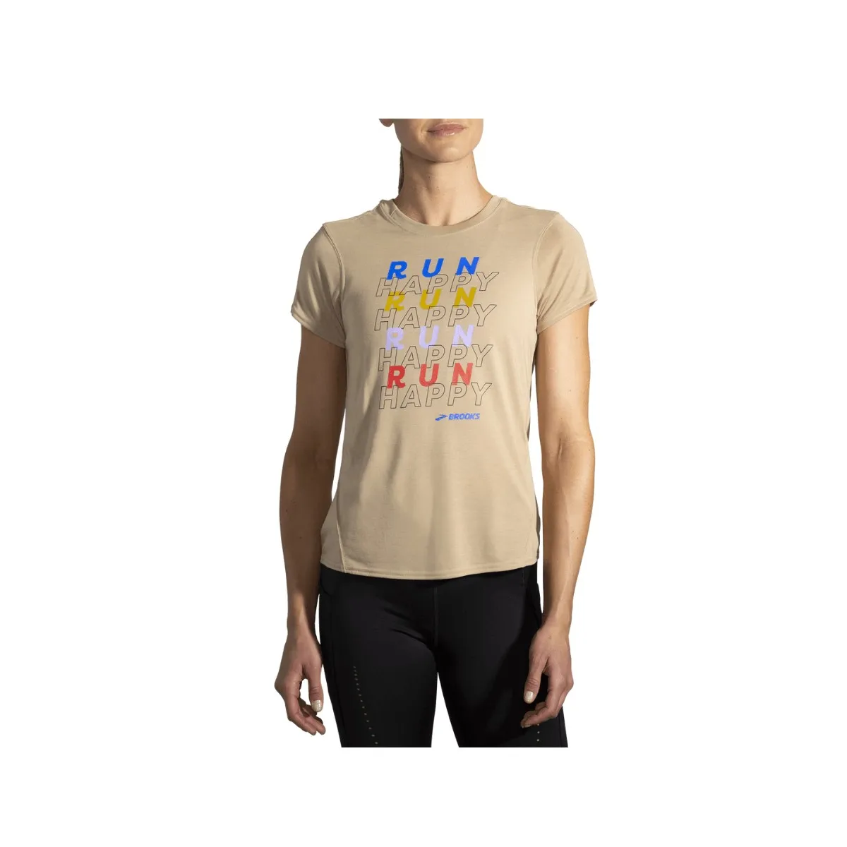 Brooks Distance Graphic T-Shirt Short Sleeve light brown