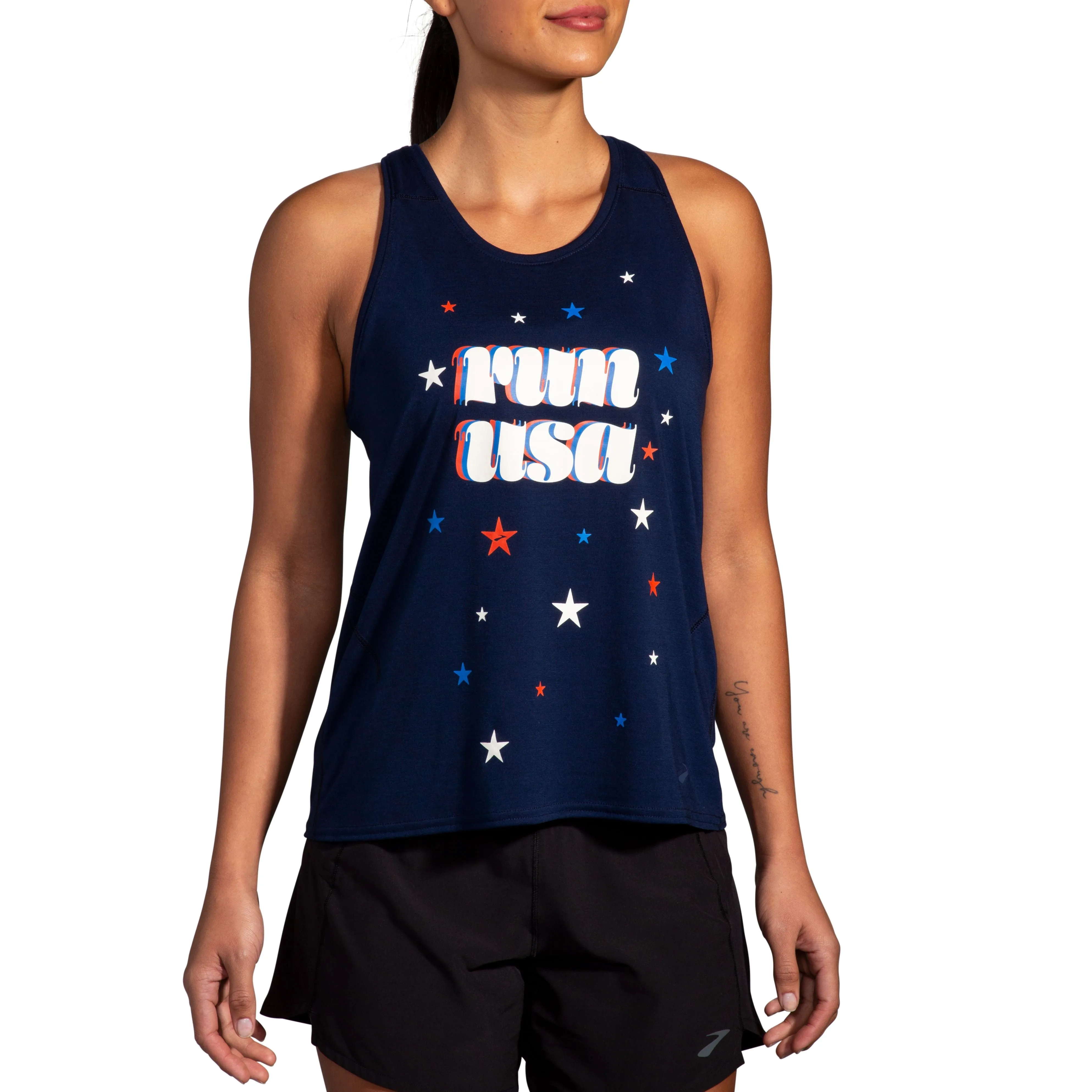 Brooks | Distance Tank 3.0 | Women's | Navy/Run USA