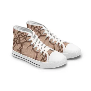 Brown Cliff Rocks Women's High Top Sneakers