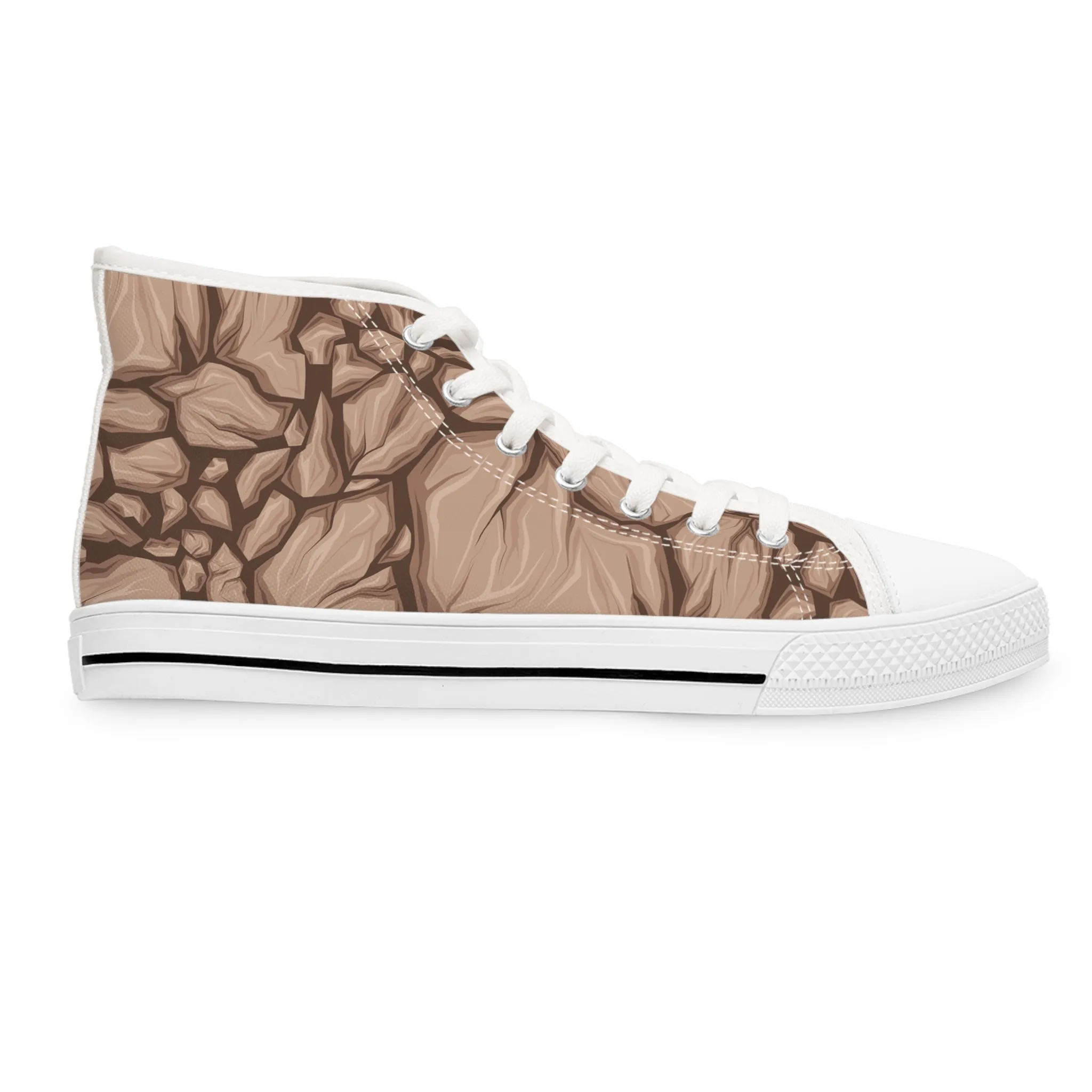 Brown Cliff Rocks Women's High Top Sneakers