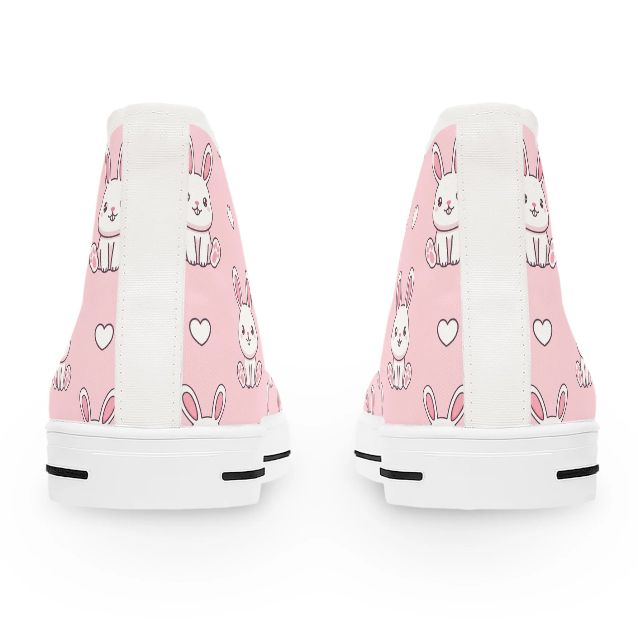 Bunny with Hearts Women's High Top Sneakers