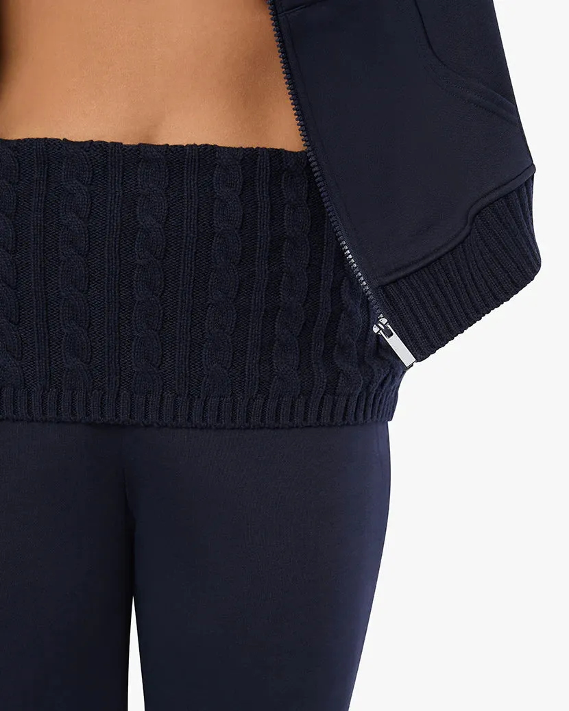 Cable Knit Roll Over Pant Navy