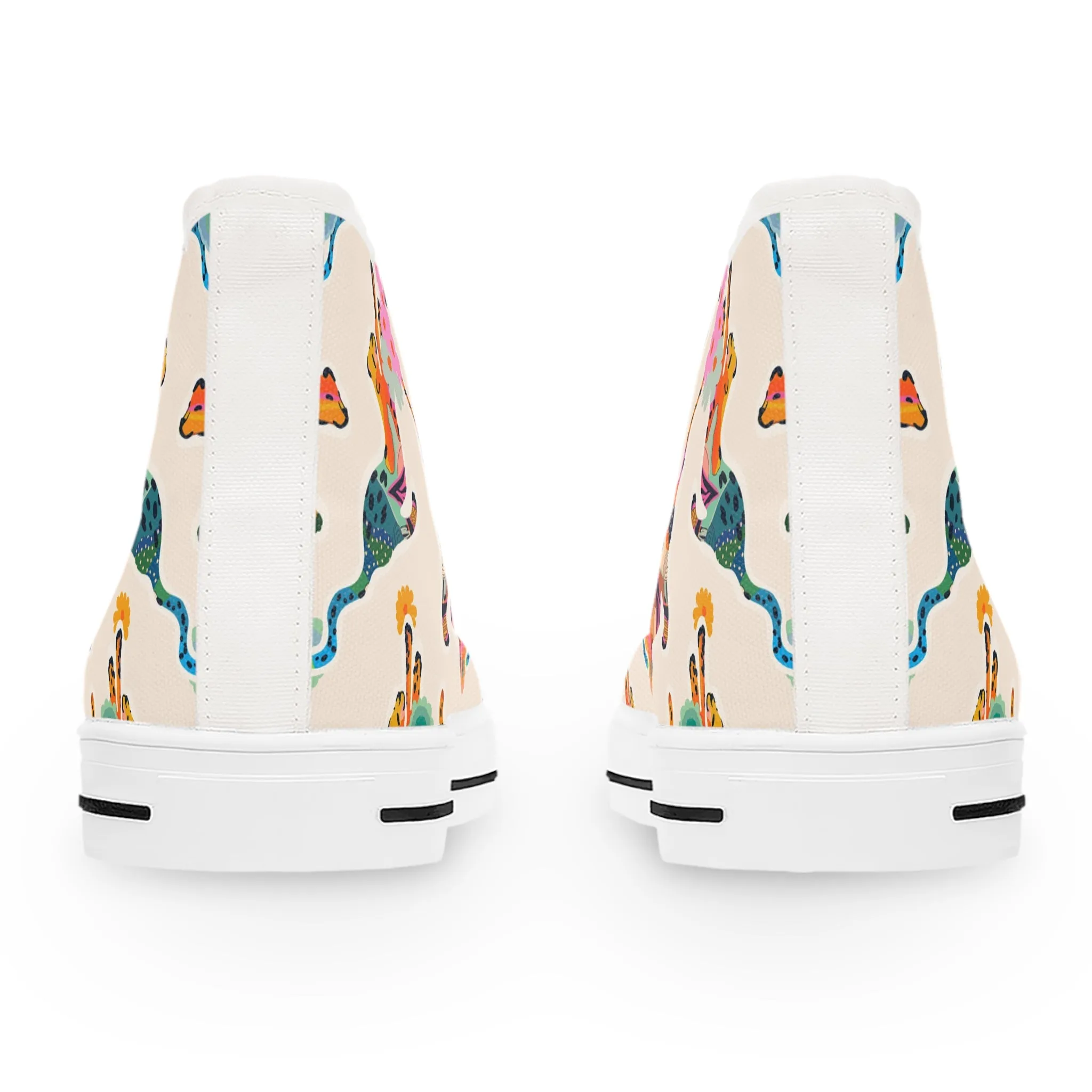 Colorful Flower Leopard Women's High Top Sneakers