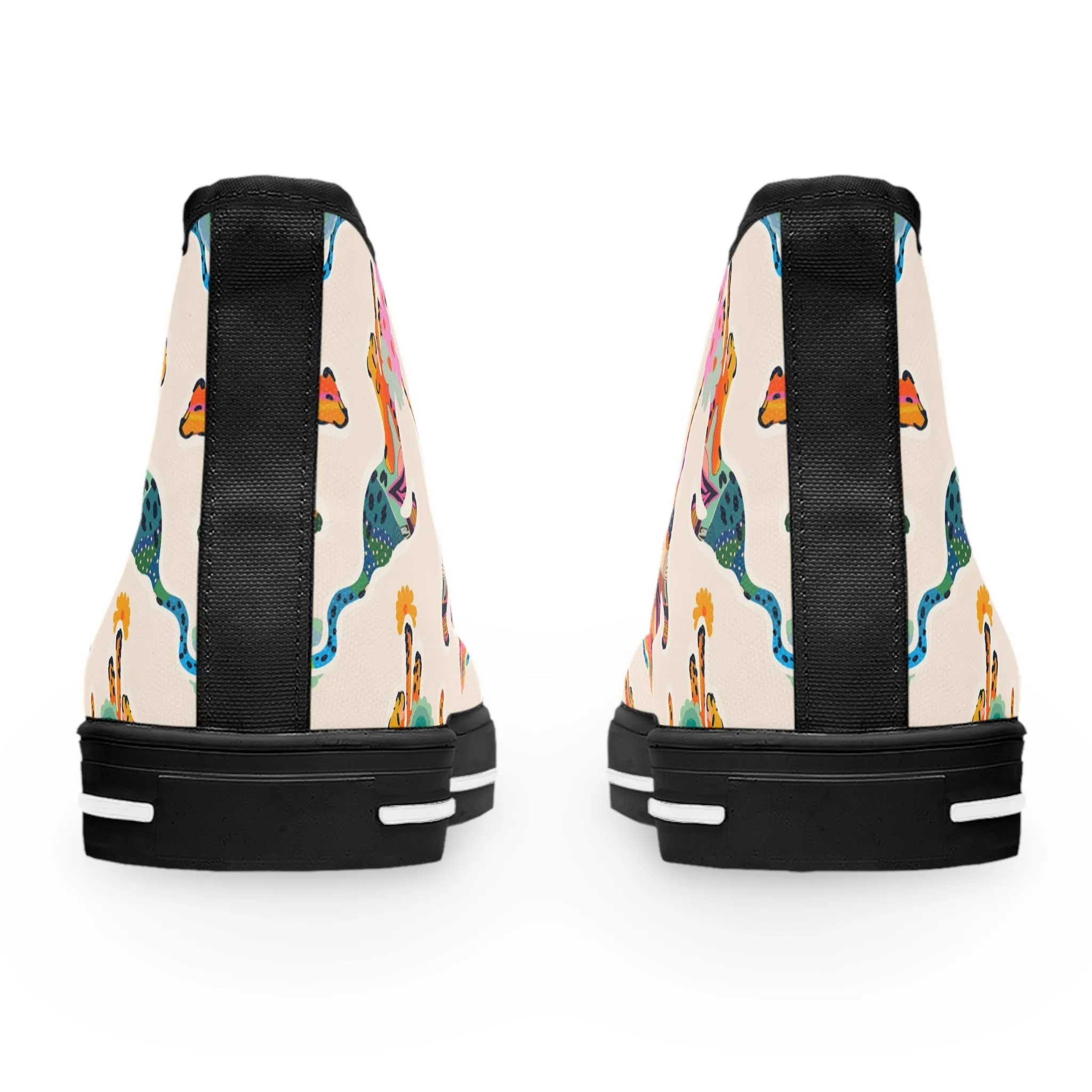 Colorful Flower Leopard Women's High Top Sneakers