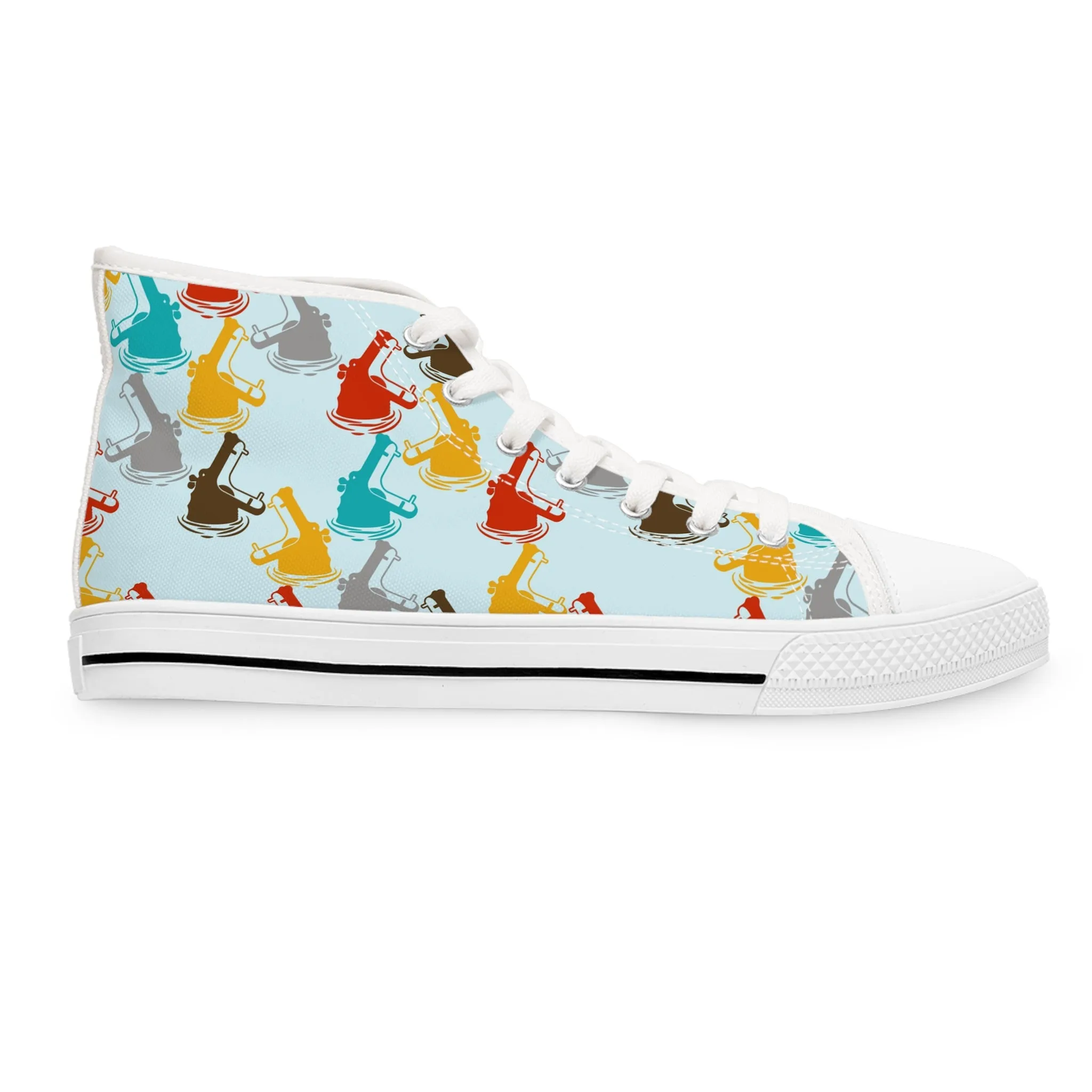 Colorful Hippopotamus Women's High Top Sneakers