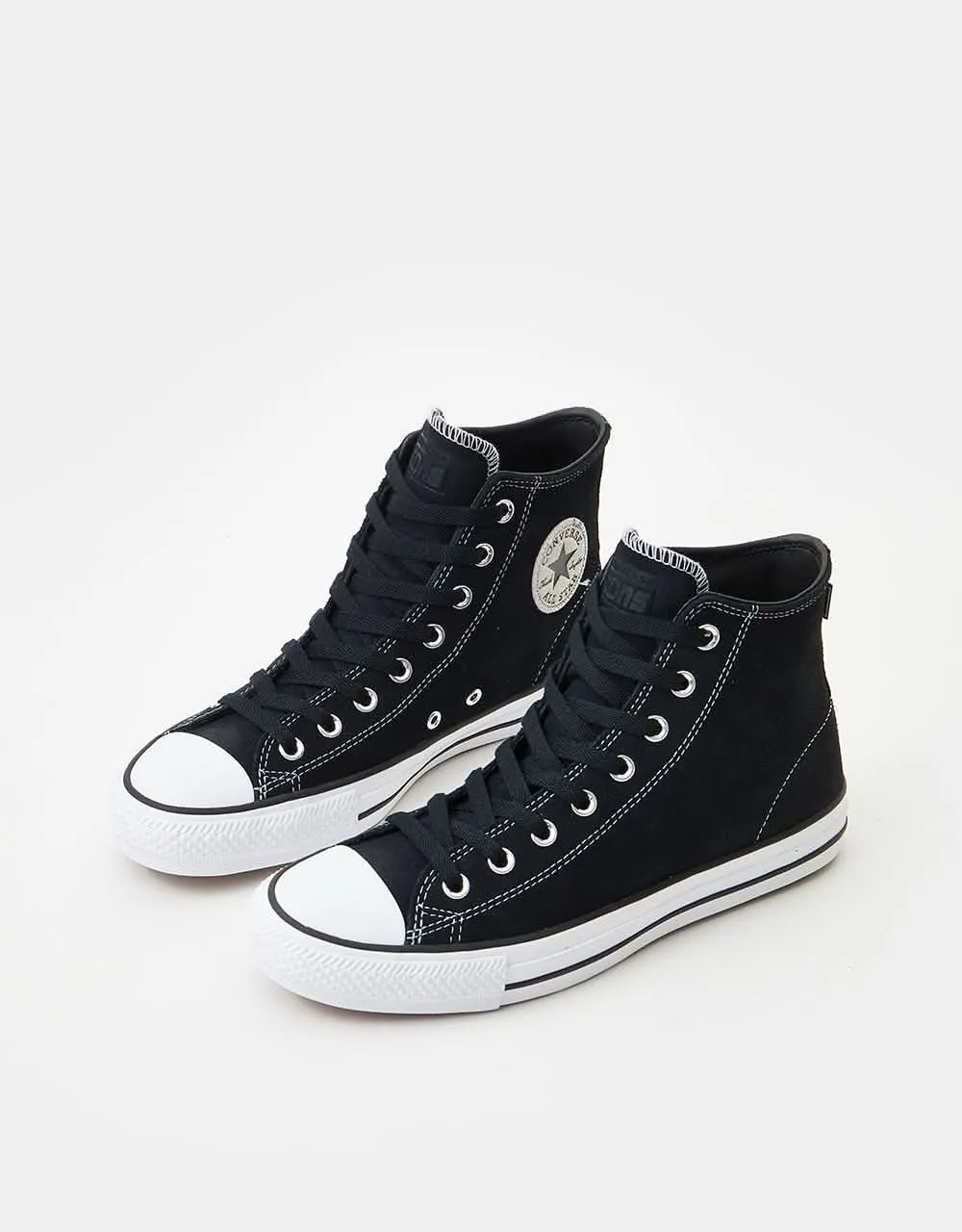 Converse CTAS Pro Hi Skate Shoes - Black/Black/White