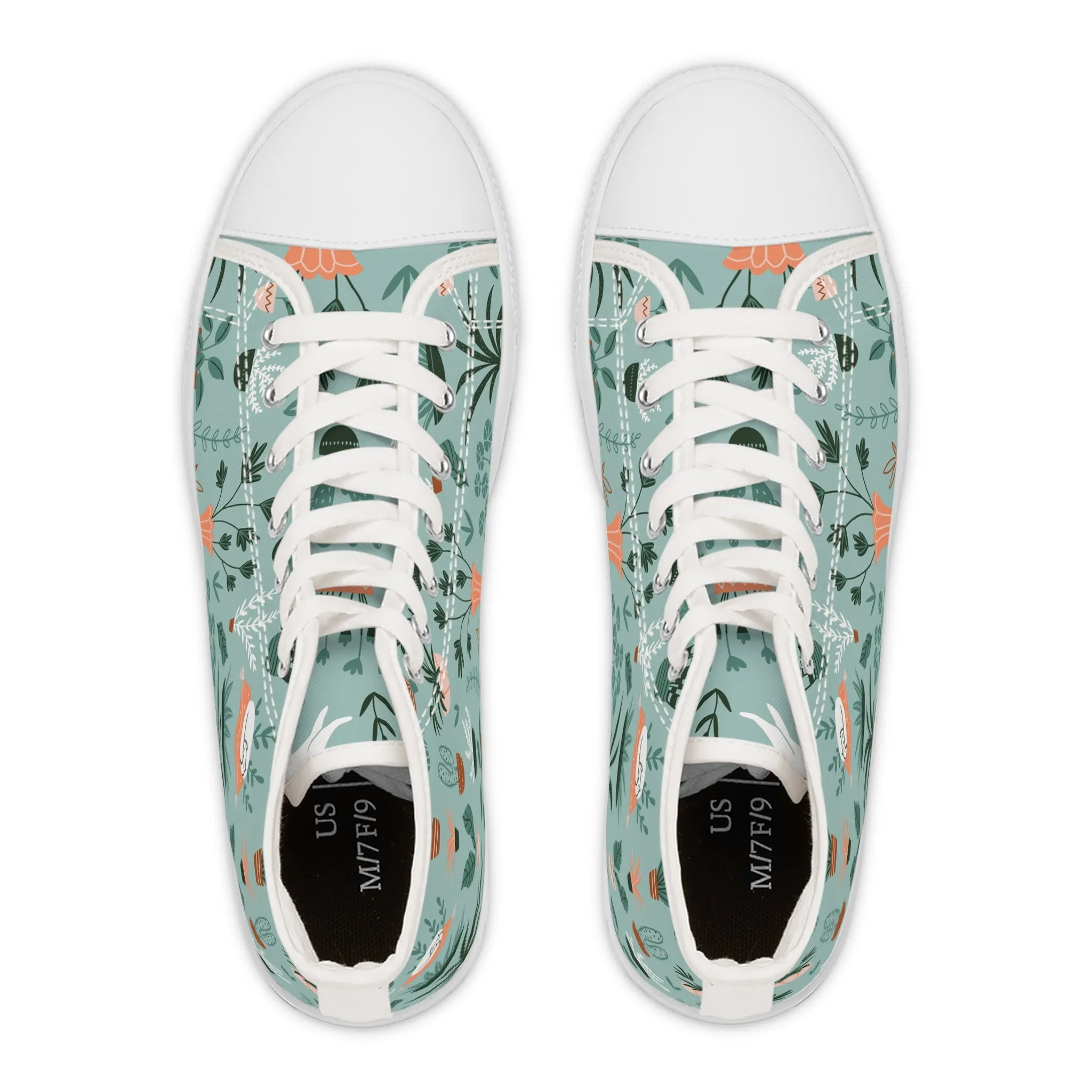 Cozy Cactus Potted Plants Women's High Top Sneakers