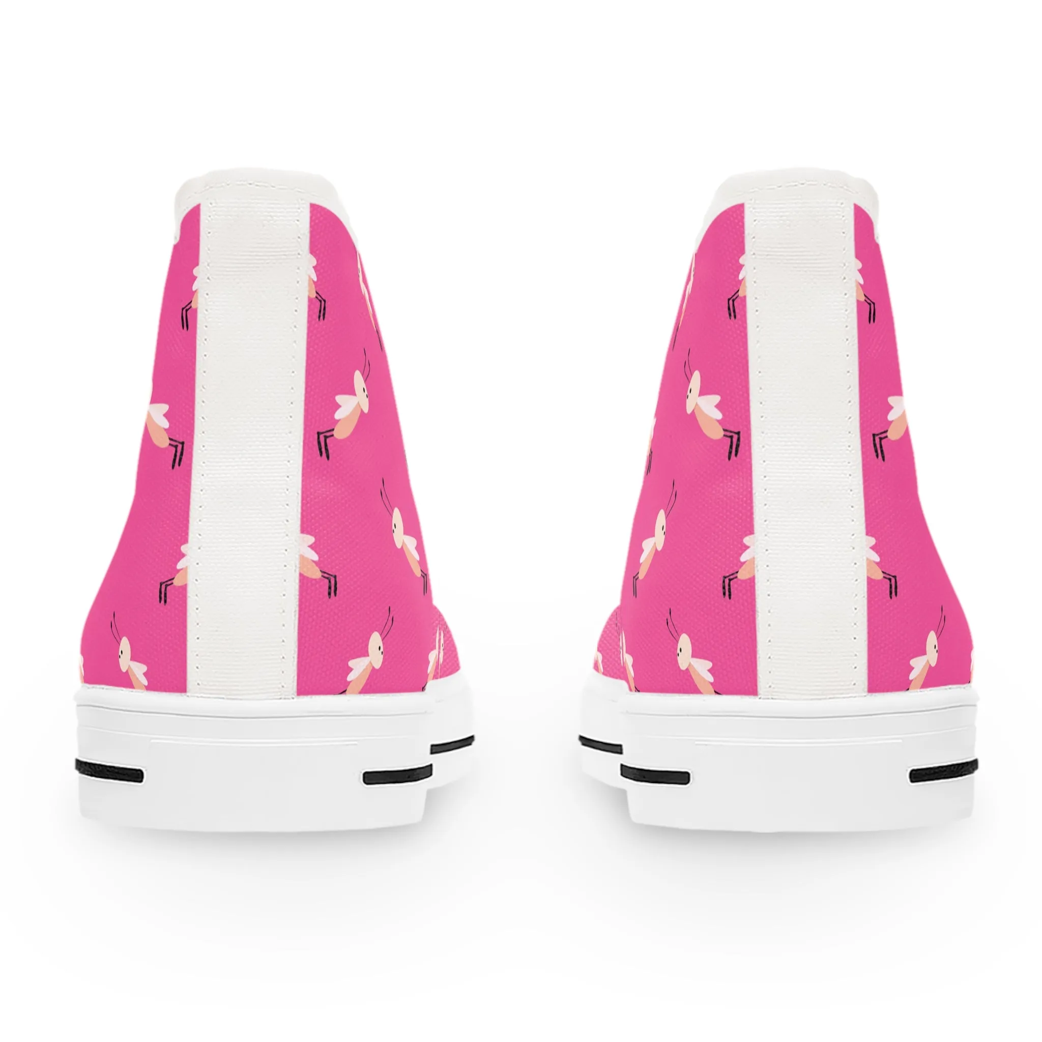 Cute Pink Fly Women's High Top Sneakers