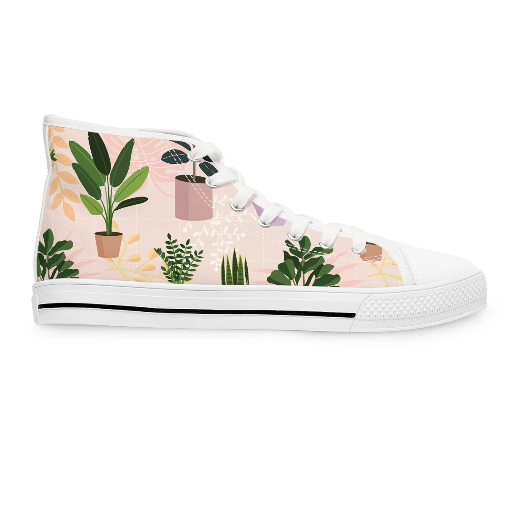 Cute Potted Plants Women's High Top Sneakers