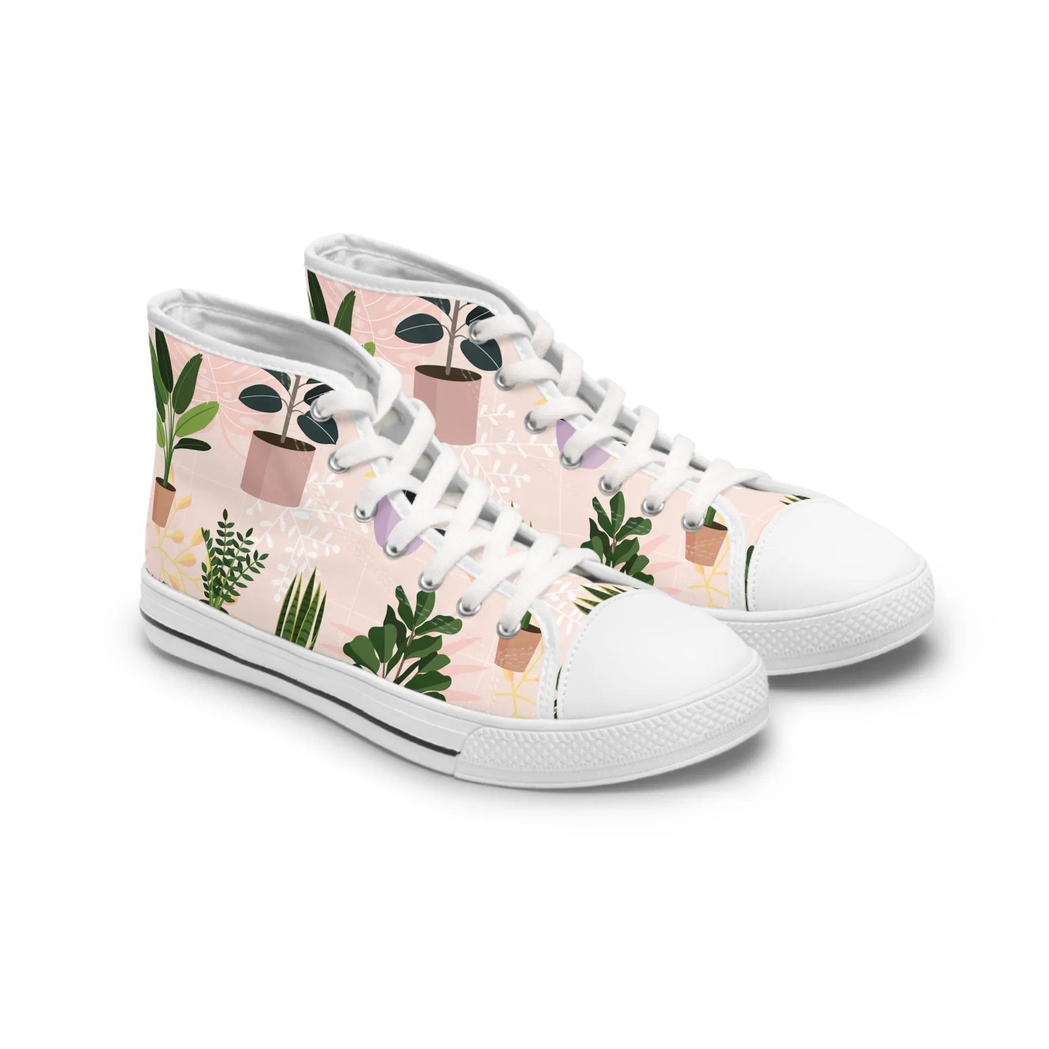 Cute Potted Plants Women's High Top Sneakers