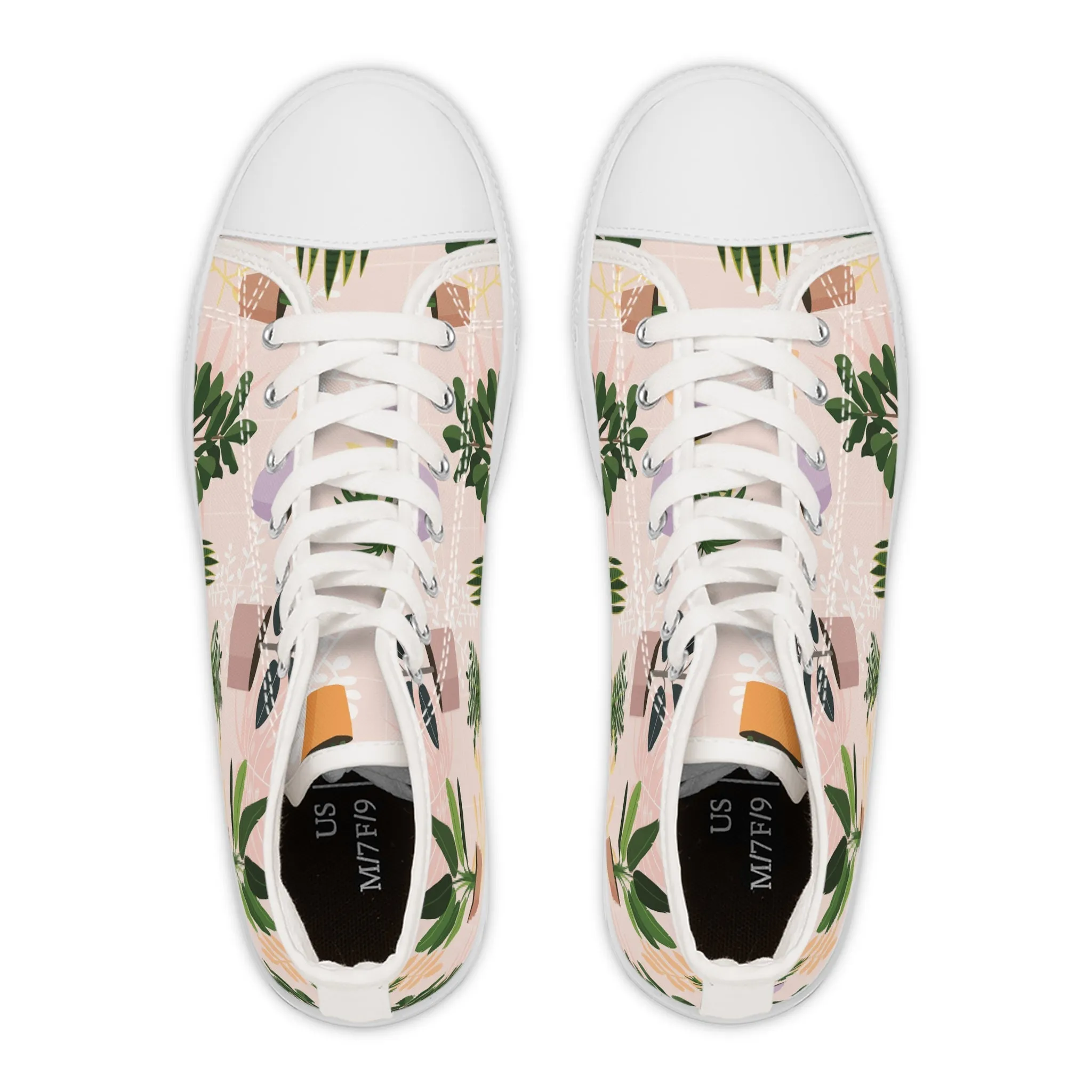 Cute Potted Plants Women's High Top Sneakers