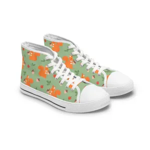 Cute Squirrel with Acorn Women's High Top Sneakers