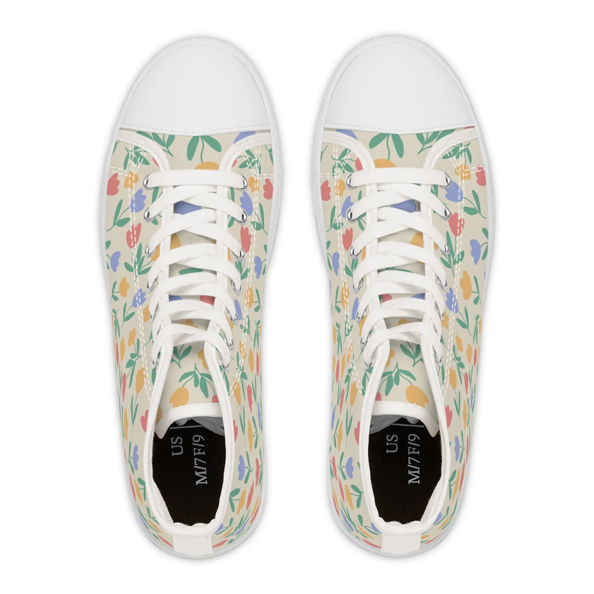 Cute Tulip Flowers Women's High Top Sneakers