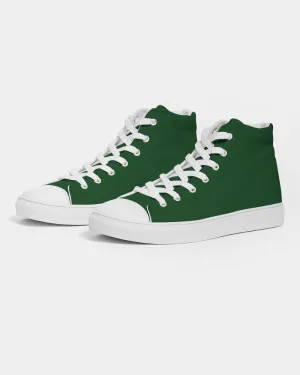 Dark Green Women's High-top Canvas Sneakers | Women's | Dark Pure Green | C100M0Y100K80