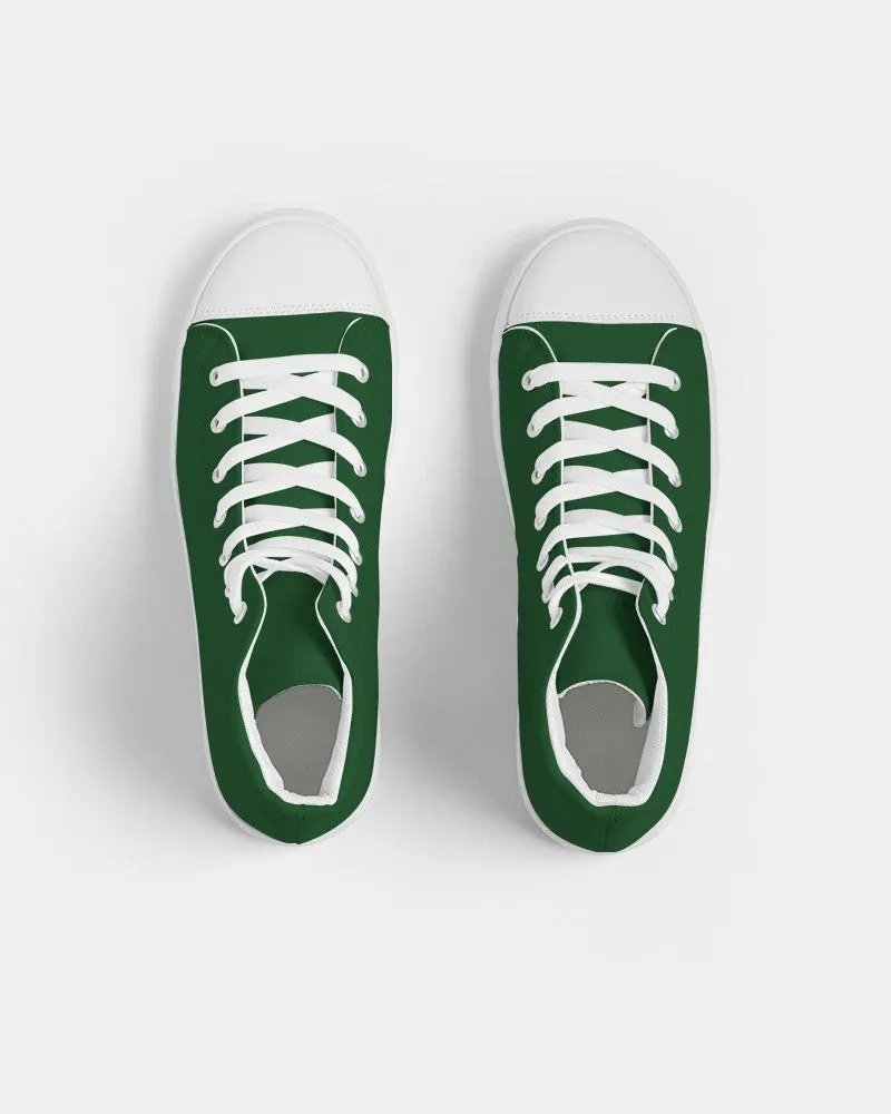 Dark Green Women's High-top Canvas Sneakers | Women's | Dark Pure Green | C100M0Y100K80