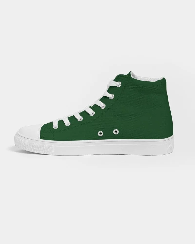 Dark Green Women's High-top Canvas Sneakers | Women's | Dark Pure Green | C100M0Y100K80