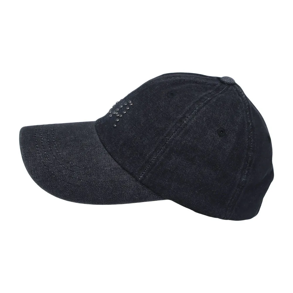 Denim Baseball Cap NY Beads Embroidery Cotton Casual Dad Hat JD11398