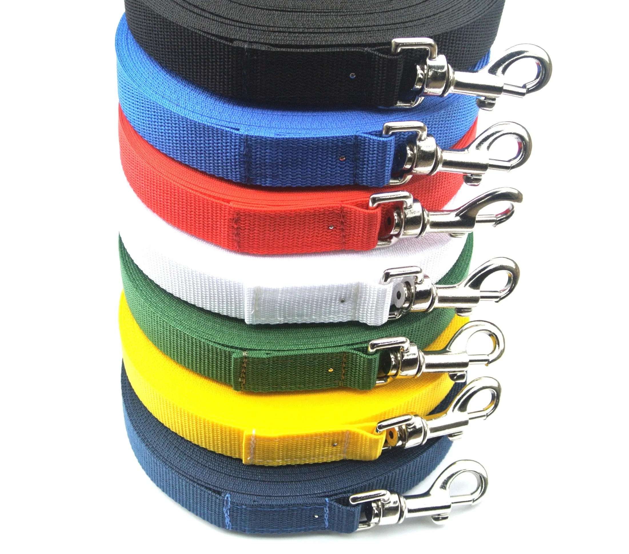 Dog Training Lead Tracking Leash Recall Line 1m To 25m Long 25mm Webbing 7 Colours