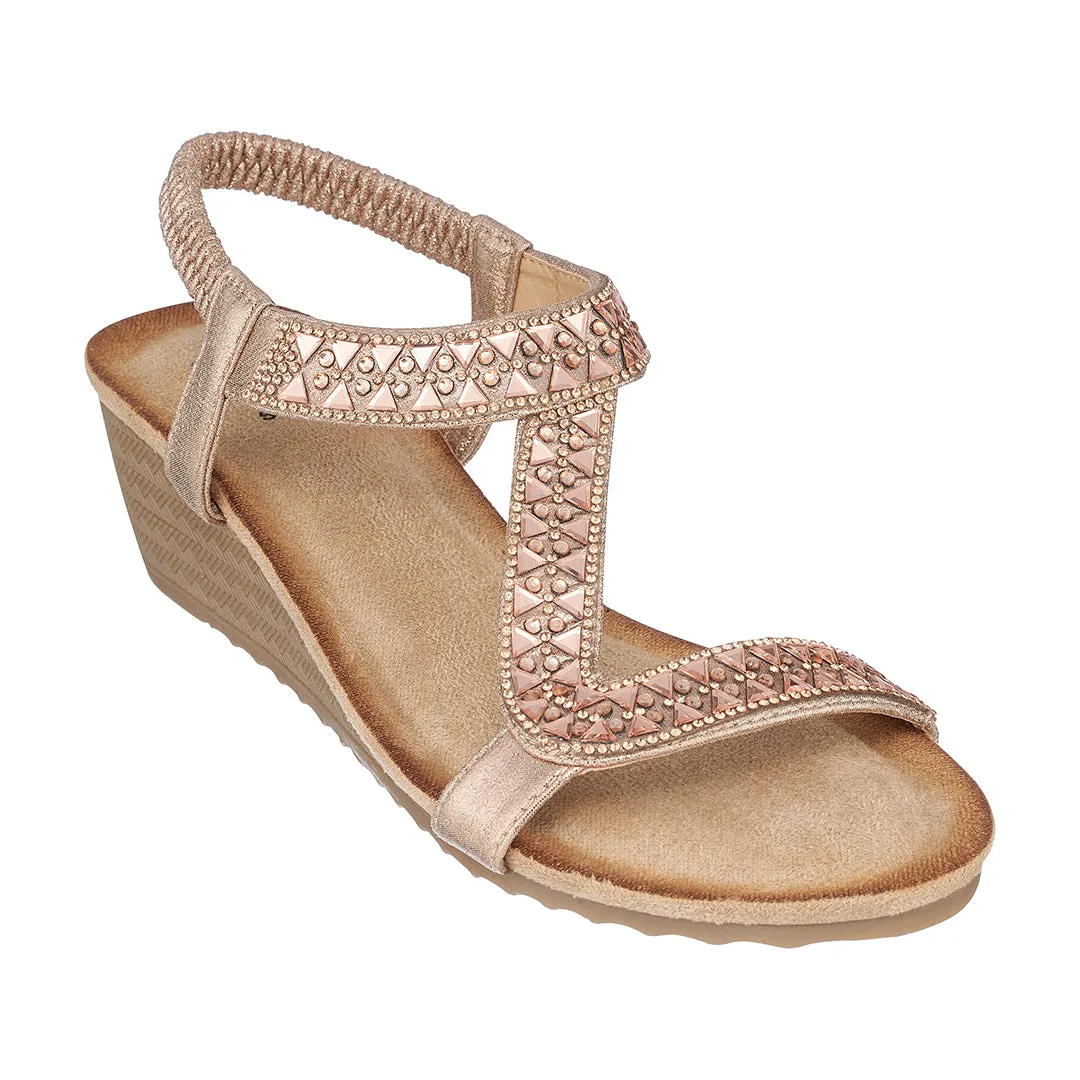 Dua Rose Gold Wedge Sandals