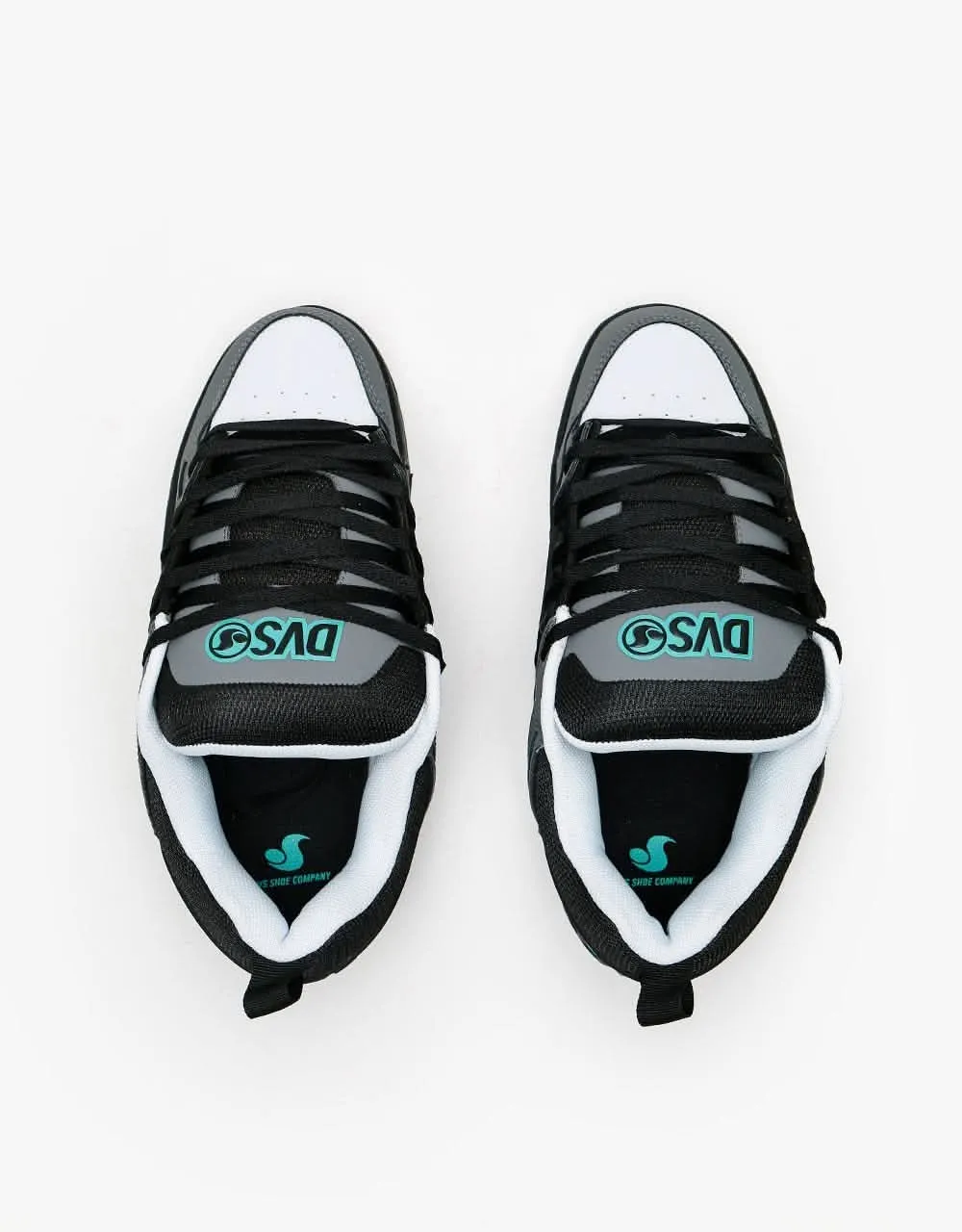 DVS Comanche Skate Shoes - Black/Charcoal/Turquoise Nubuck