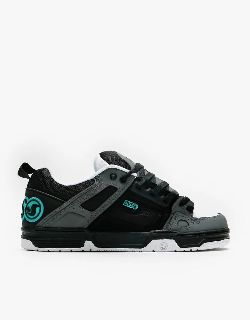 DVS Comanche Skate Shoes - Black/Charcoal/Turquoise Nubuck