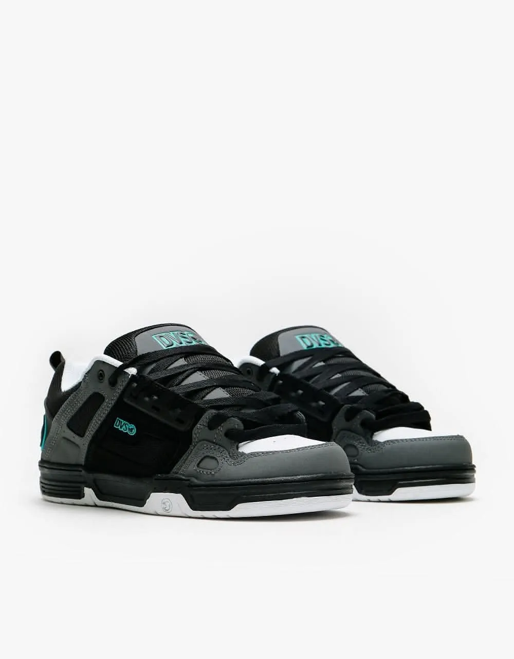 DVS Comanche Skate Shoes - Black/Charcoal/Turquoise Nubuck